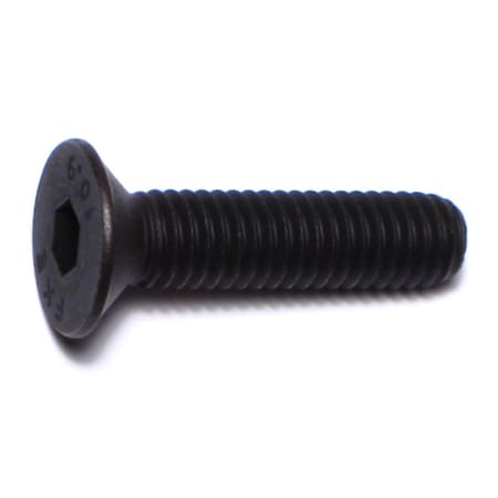 Midwest Fastener M6-1.00 Socket Head Cap Screw, Flat, Black Oxide Steel, 25 mm Length, 6 PK 76032